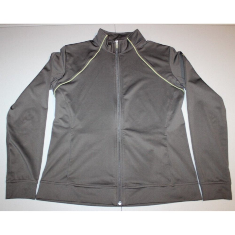 Girls Nike Performance Full Zip Mock Jacket Youth Large 12-14 Gray 2 Pockets